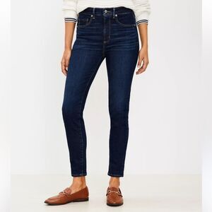 NWT Ann Taylor LOFT Curvy High Rise Skinny Jeans Classic Dark Indigo Wash 0 / 25